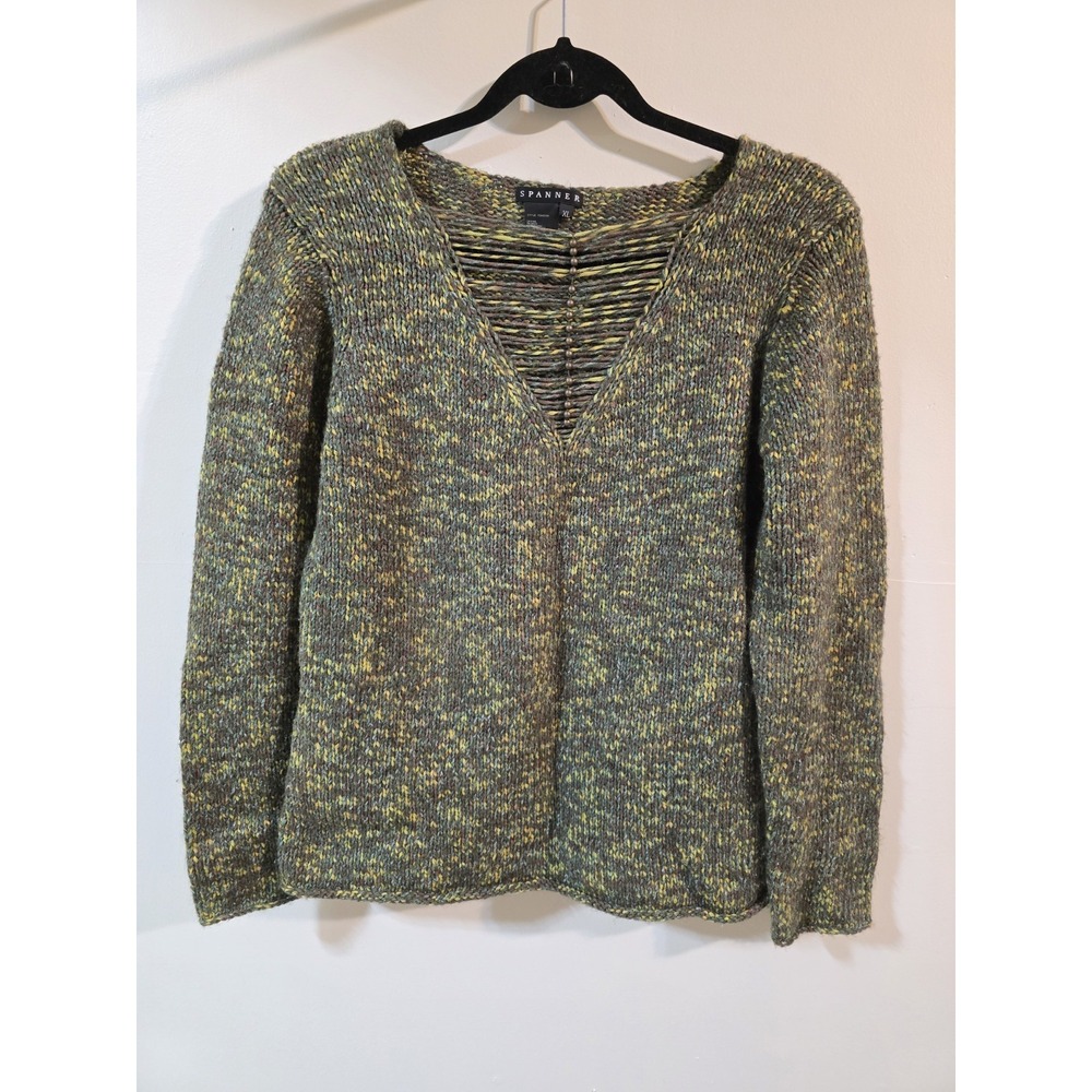 Spanner Women's XL V Neck Wool Blend Sweater‎